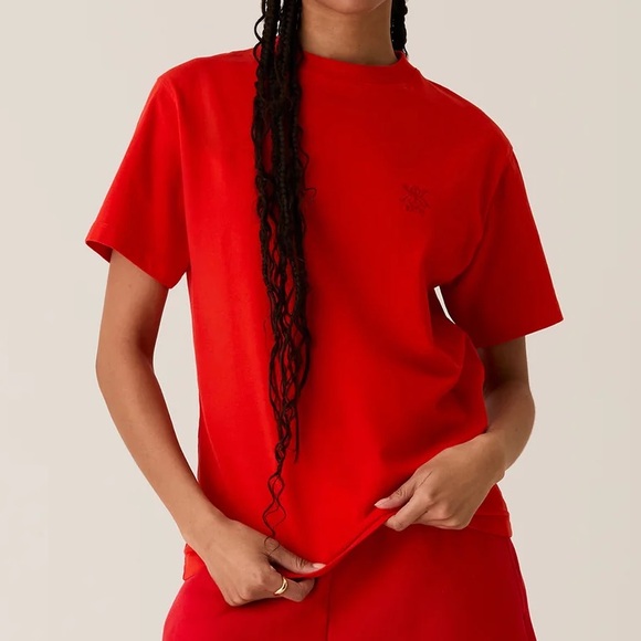 Kith Tops - Kith Nia II Sueded Short Sleeve Tee in Red size Small